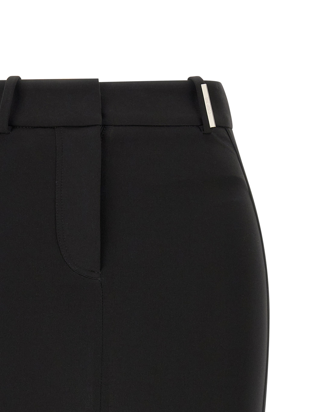 The Attico Black Viscose Long Skirt
