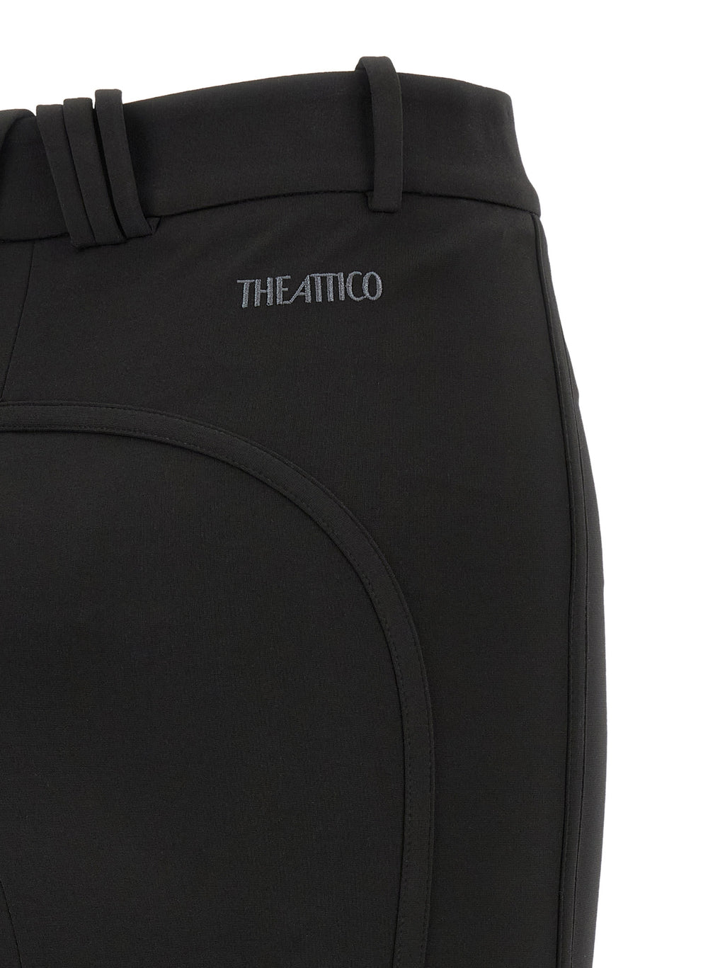 The Attico Black Viscose Long Skirt