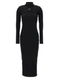 Off-White Black Cotton Midi Dress