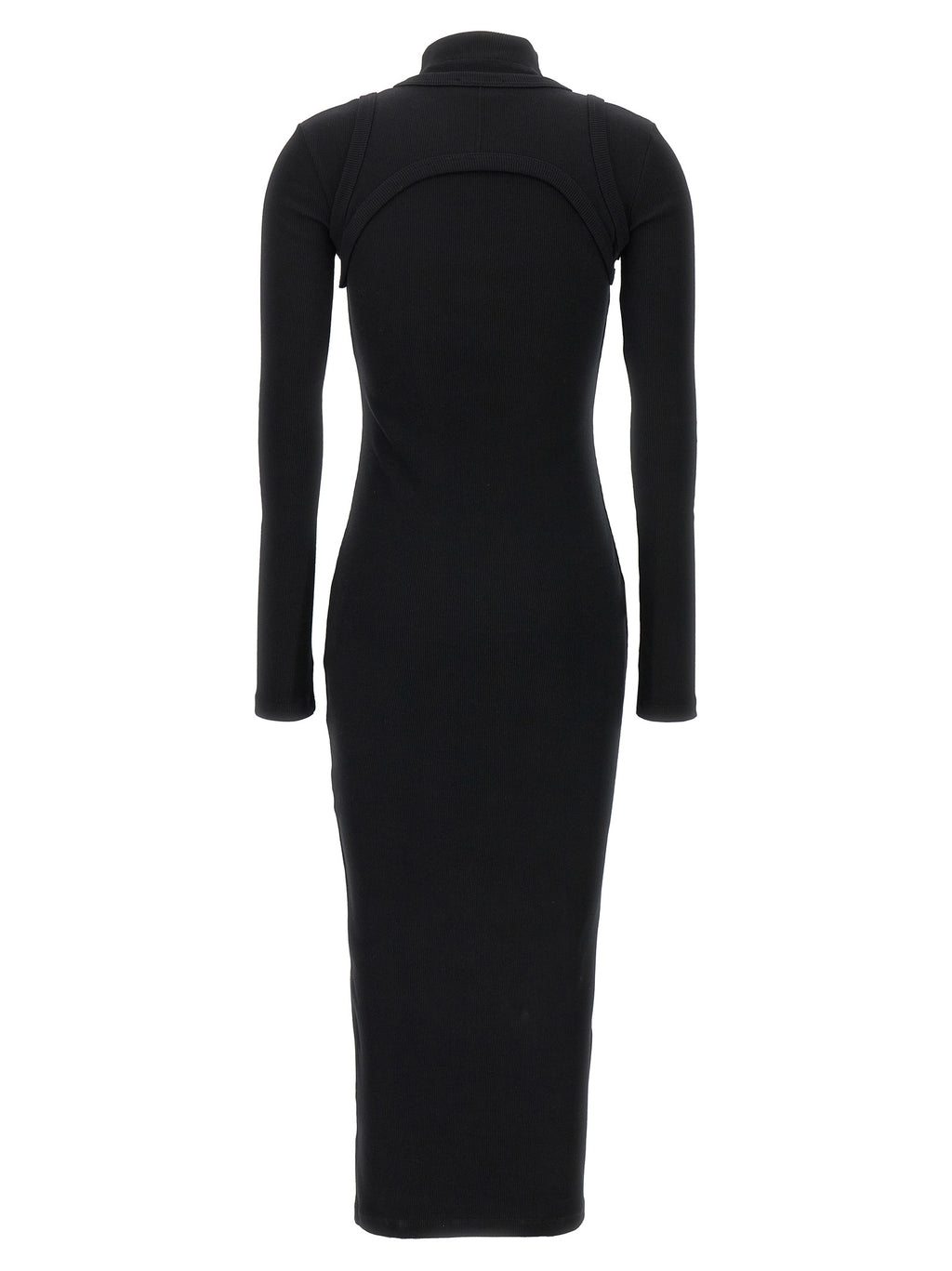 Off-White Black Cotton Midi Dress