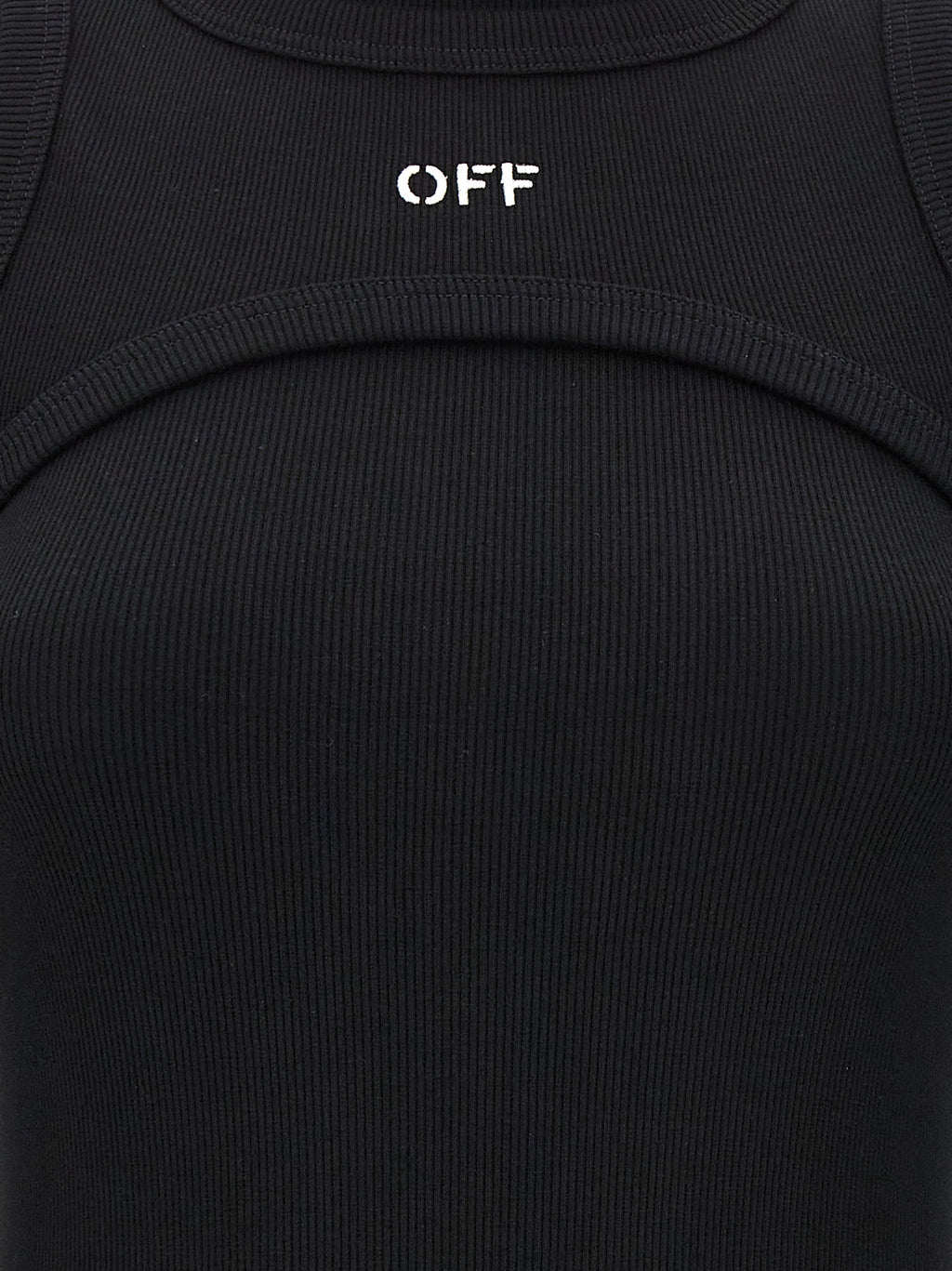 Off-White Black Cotton Midi Dress