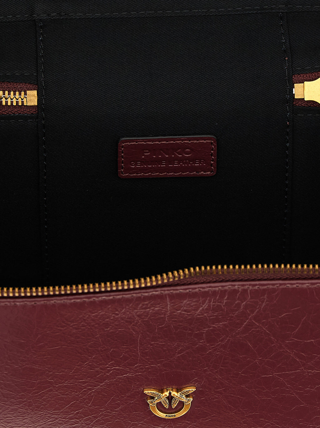 PINKO Bordeaux Calfskin Handbag
