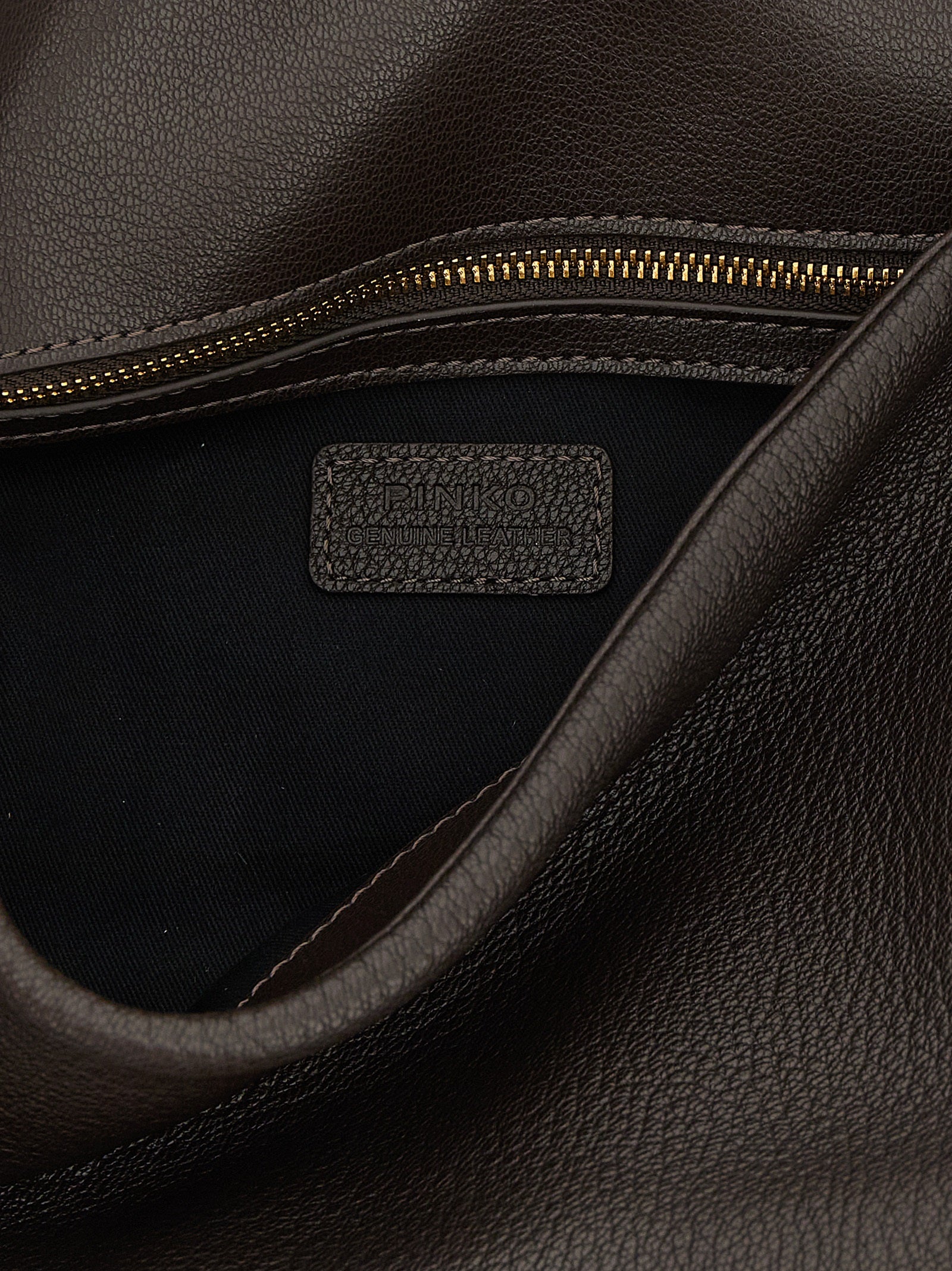 PINKO Brown Lamb Leather Shoulder Bag