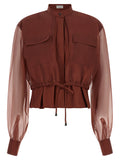 Brunello Cucinelli Brown Cotton Blouse