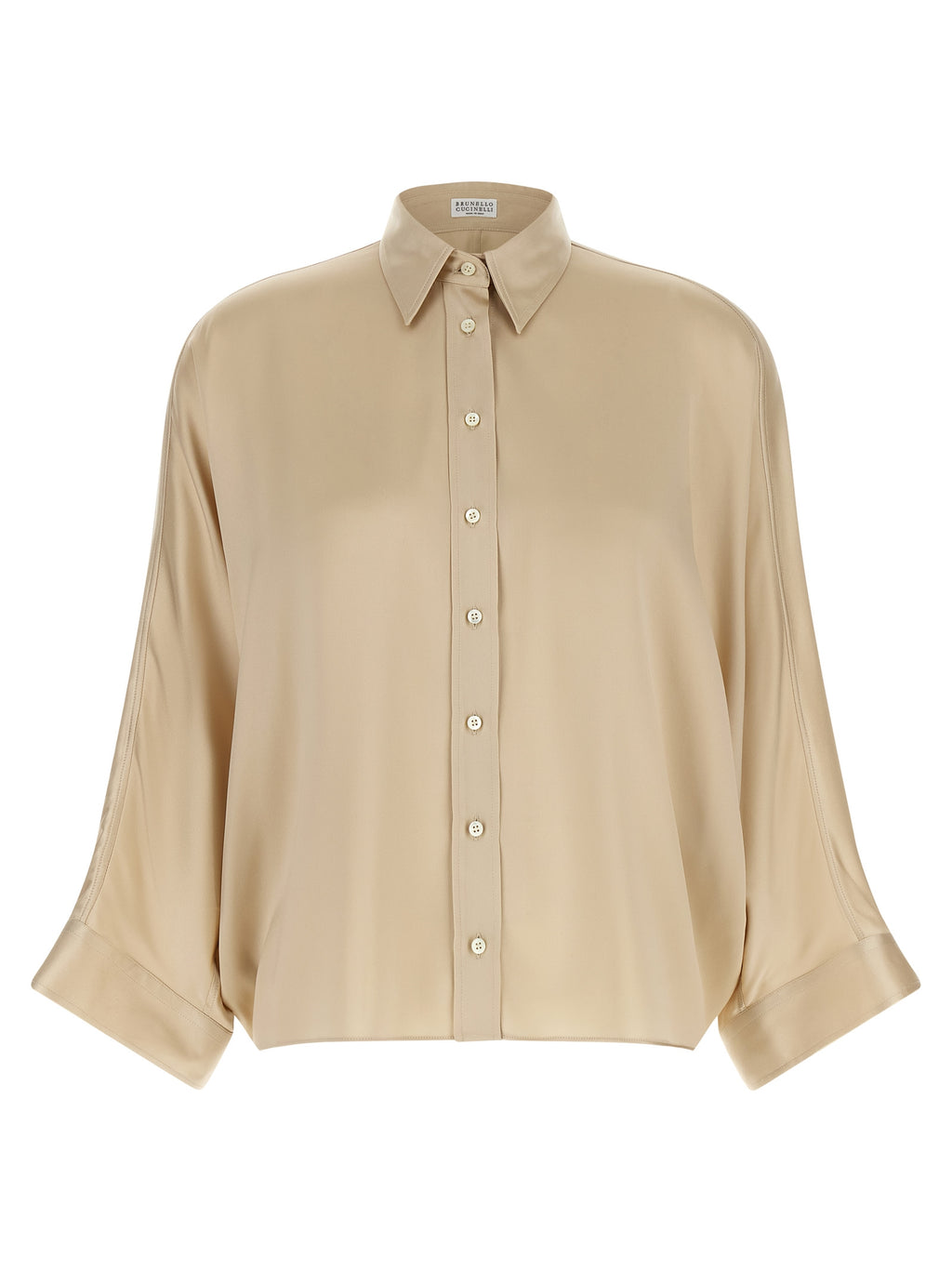 Brunello Cucinelli Beige Silk Blouse