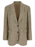 Brunello Cucinelli Bicolor Linen Blazer