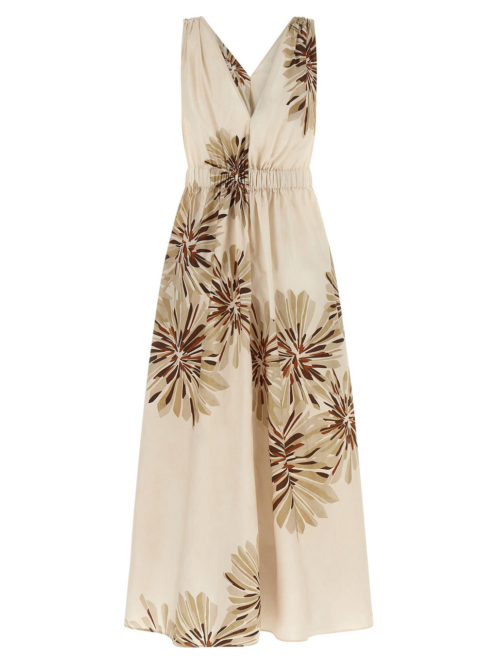 Brunello Cucinelli Beige Cotton Midi Dress