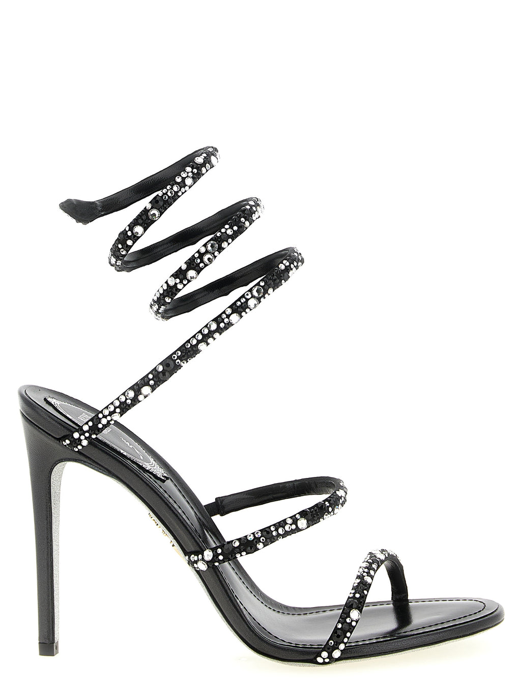 RENE CAOVILLA Bicolor Viscose Stiletto Heel Sandals