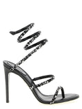 RENE CAOVILLA Bicolor Viscose Stiletto Heel Sandals