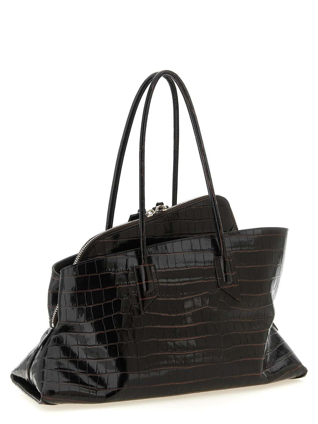 The Attico Brown Bovine Leather Shoulder Bag