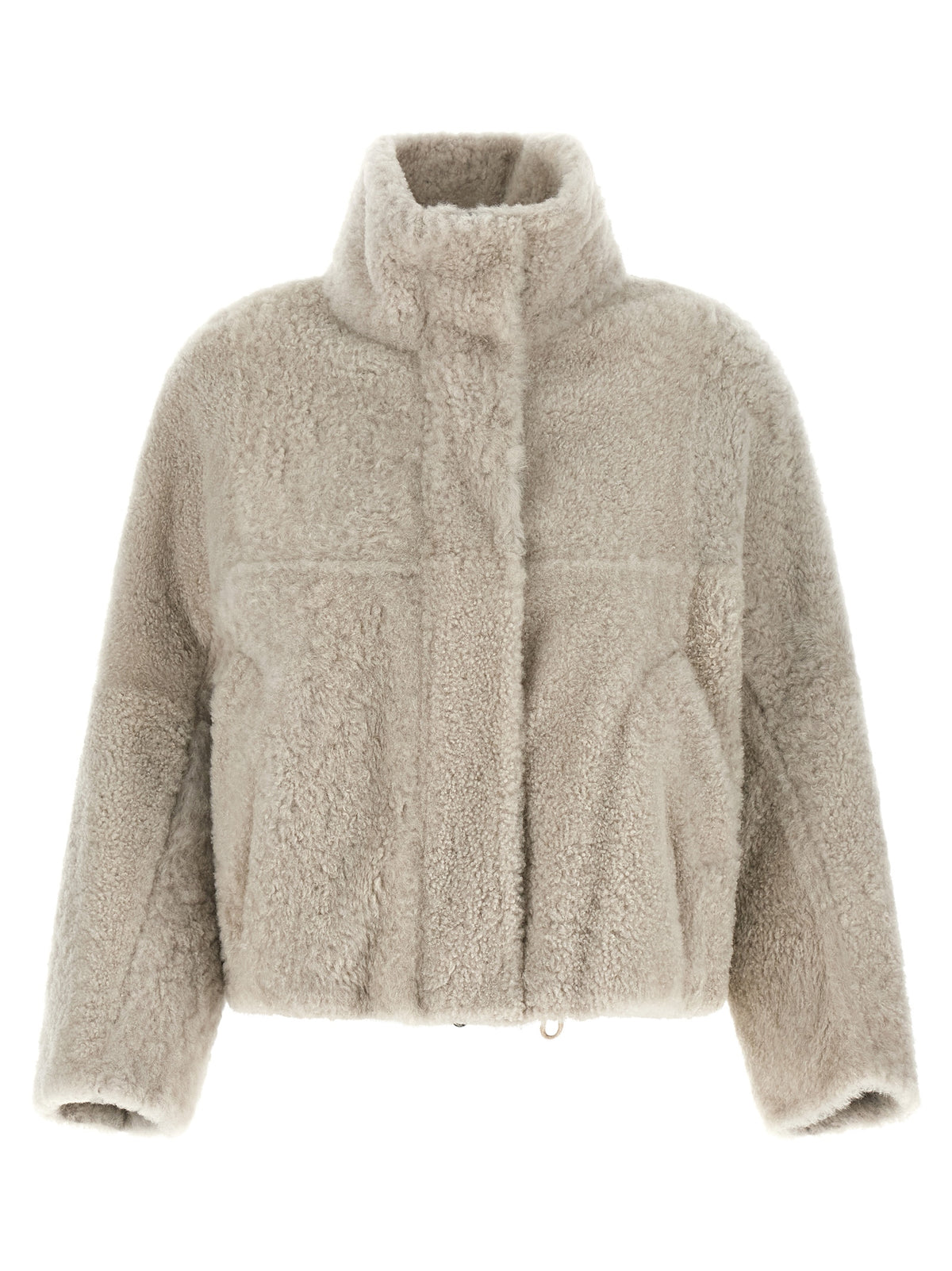 Brunello Cucinelli Beige Lamb Leather Jacket