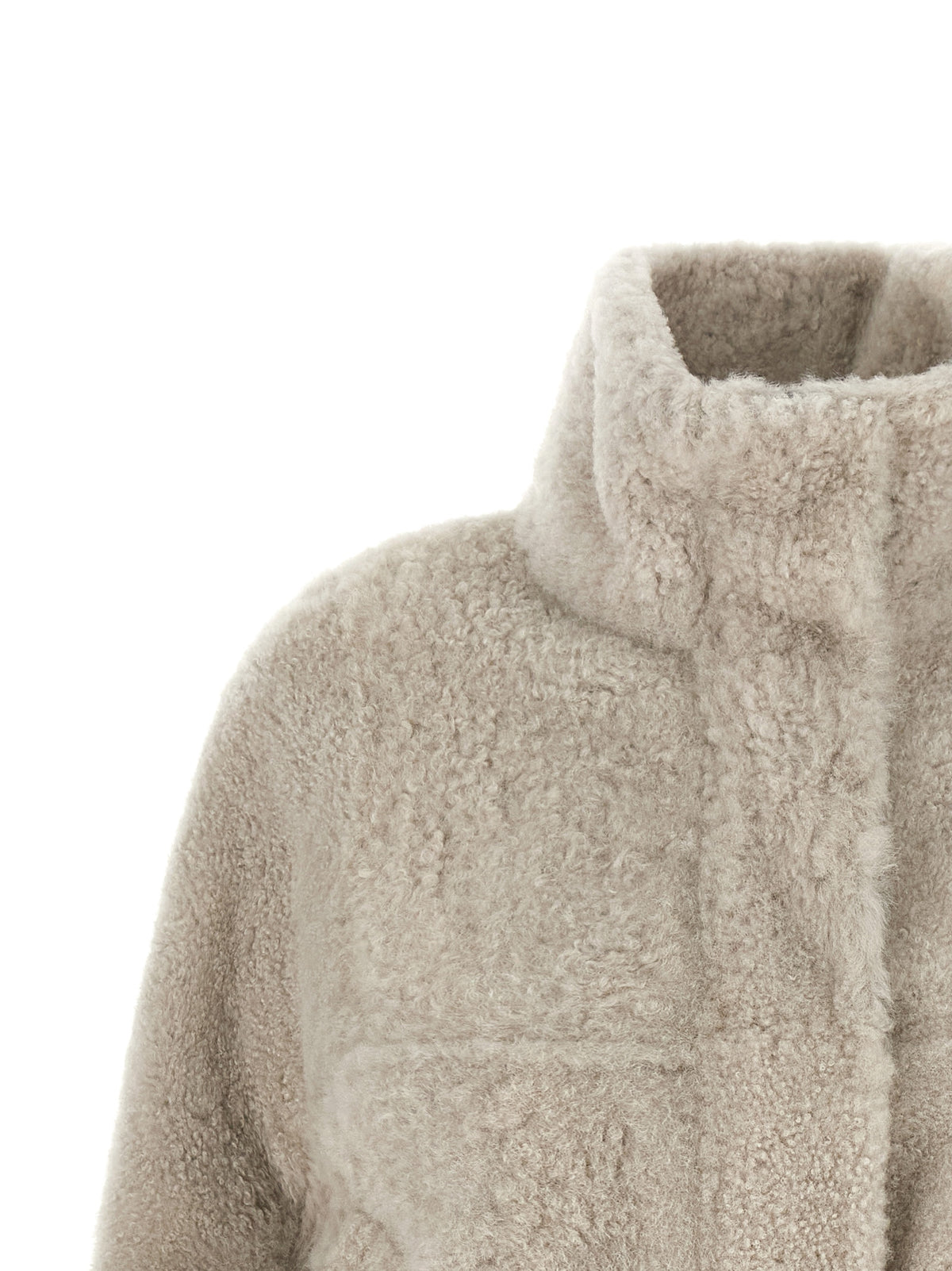 Brunello Cucinelli Beige Lamb Leather Jacket