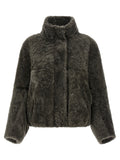 Brunello Cucinelli Gray Lamb Leather Jacket