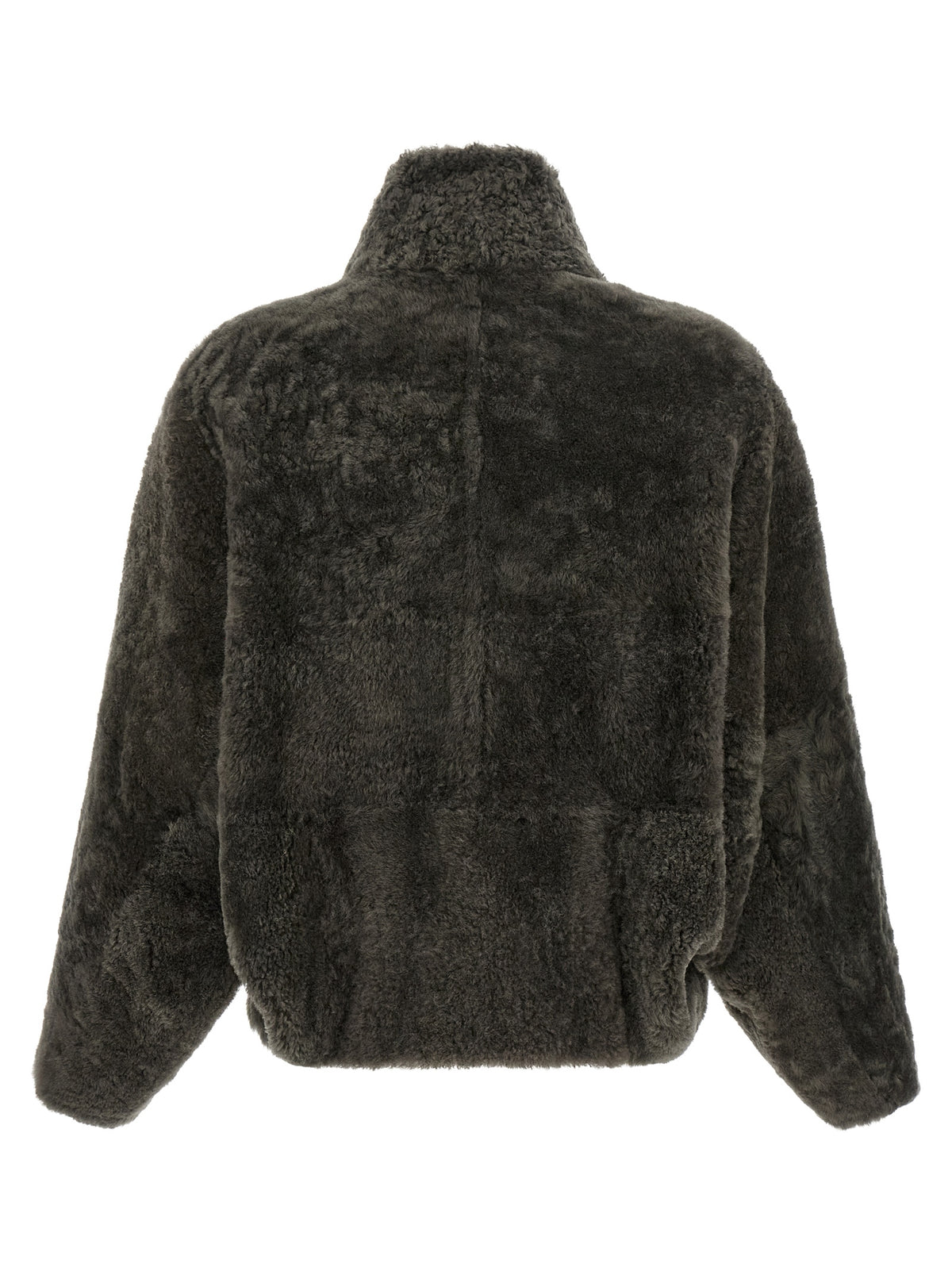 Brunello Cucinelli Gray Lamb Leather Jacket