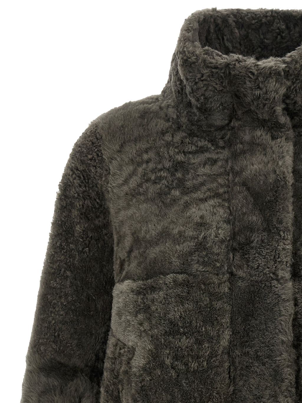 Brunello Cucinelli Gray Lamb Leather Jacket