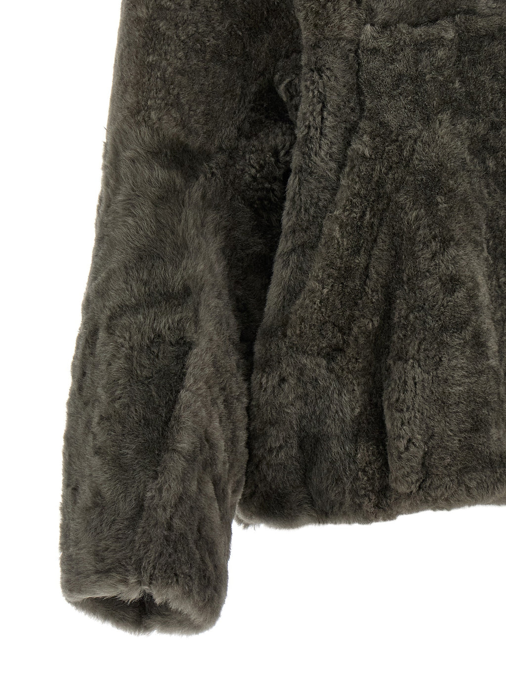 Brunello Cucinelli Gray Lamb Leather Jacket