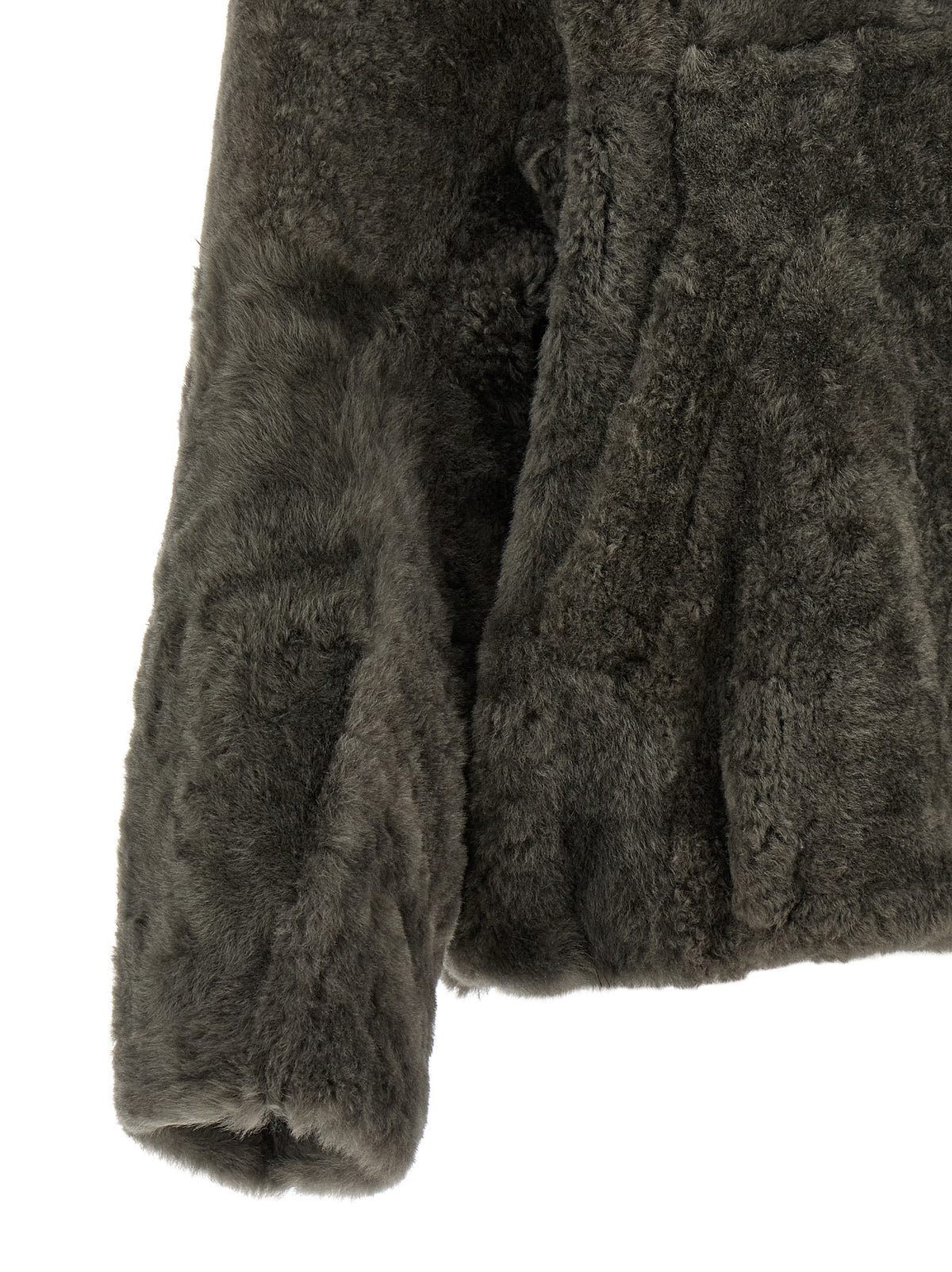 Brunello Cucinelli Gray Lamb Leather Jacket