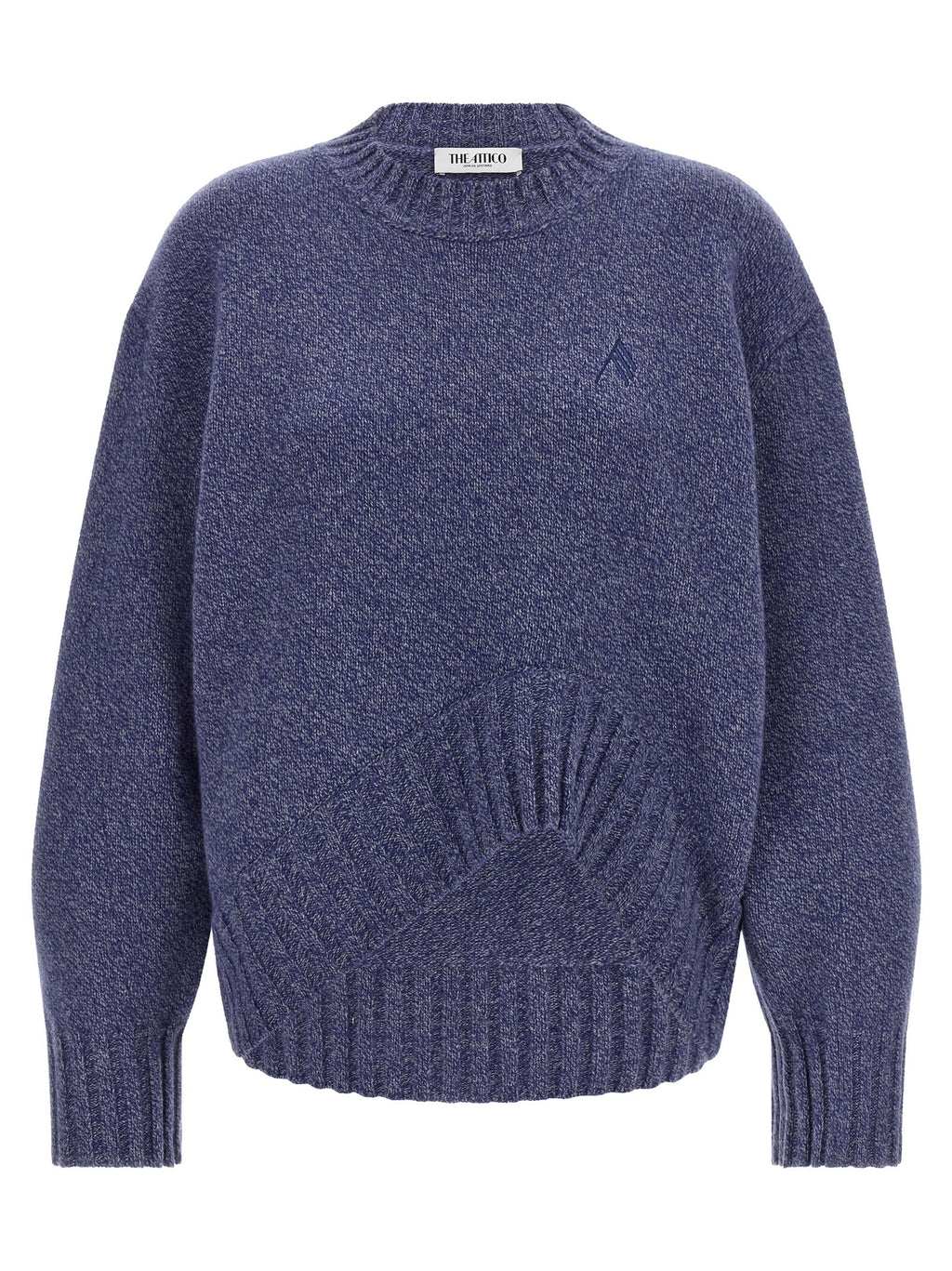 The Attico Blue Virgin Wool Cardigan