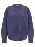 The Attico Blue Virgin Wool Cardigan