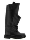 The Attico Black Calfskin Over The Knee