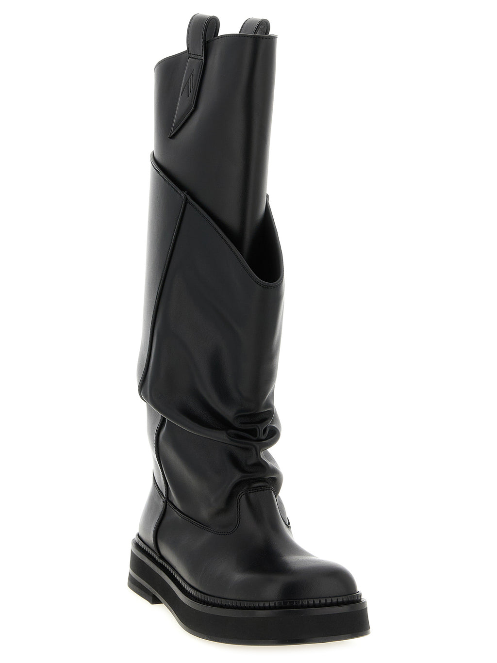 The Attico Black Calfskin Over The Knee