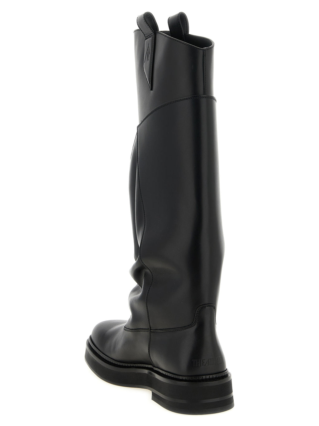 The Attico Black Calfskin Over The Knee