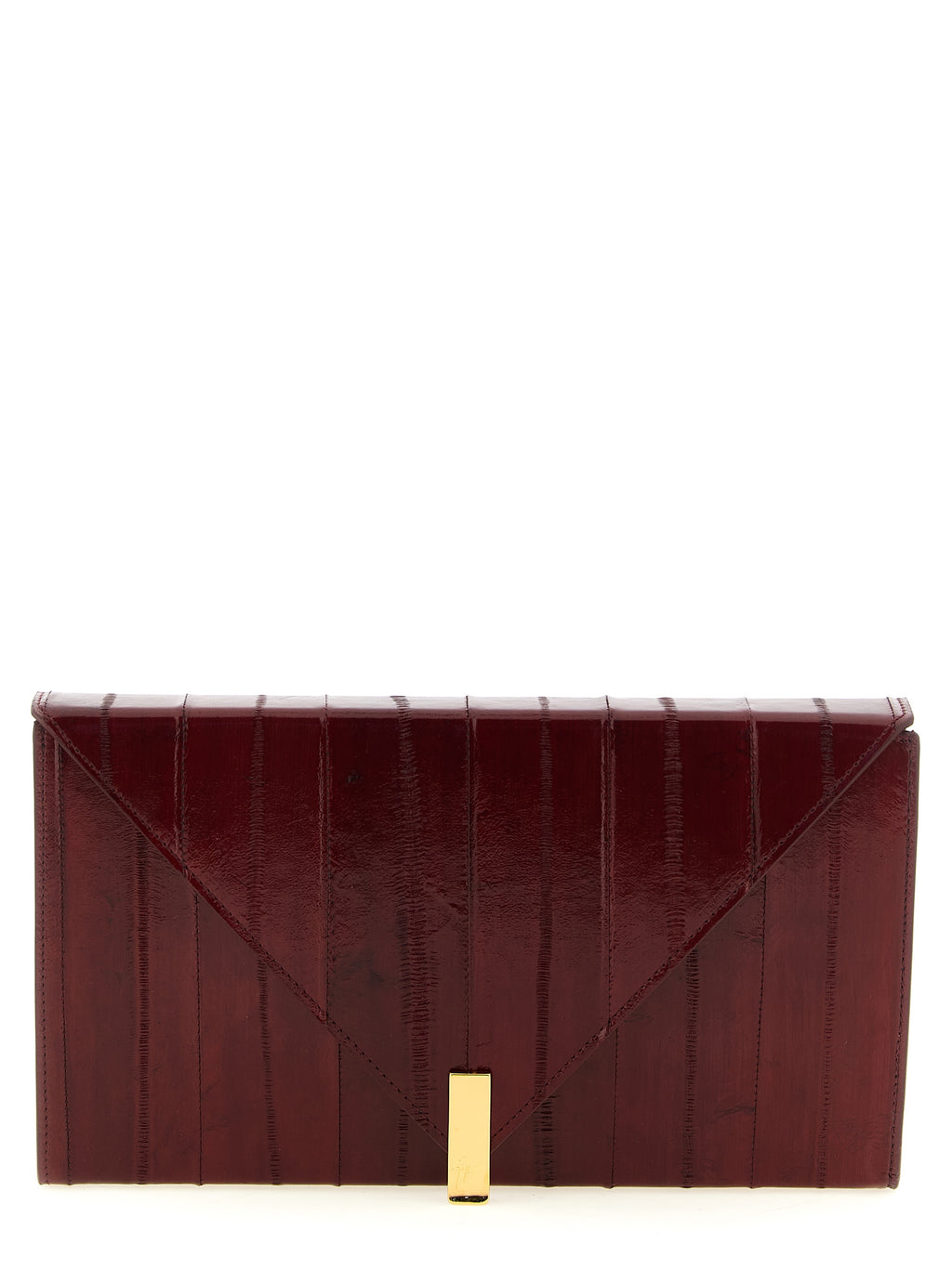 Giuseppe Zanotti Bordeaux Leather Clutch Bag