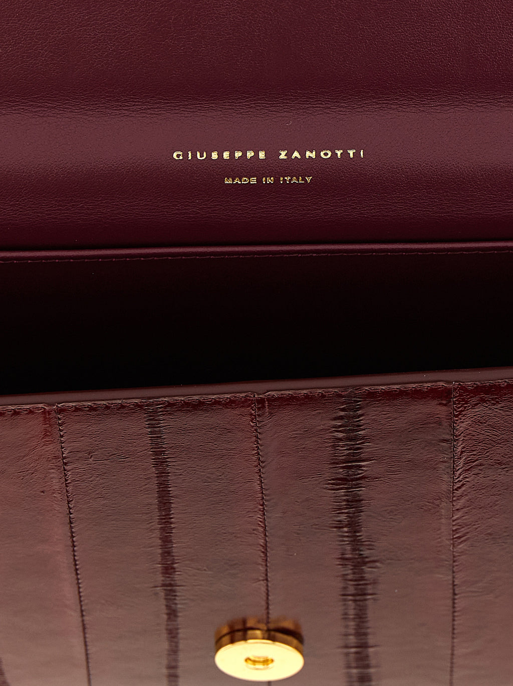 Giuseppe Zanotti Bordeaux Leather Clutch Bag