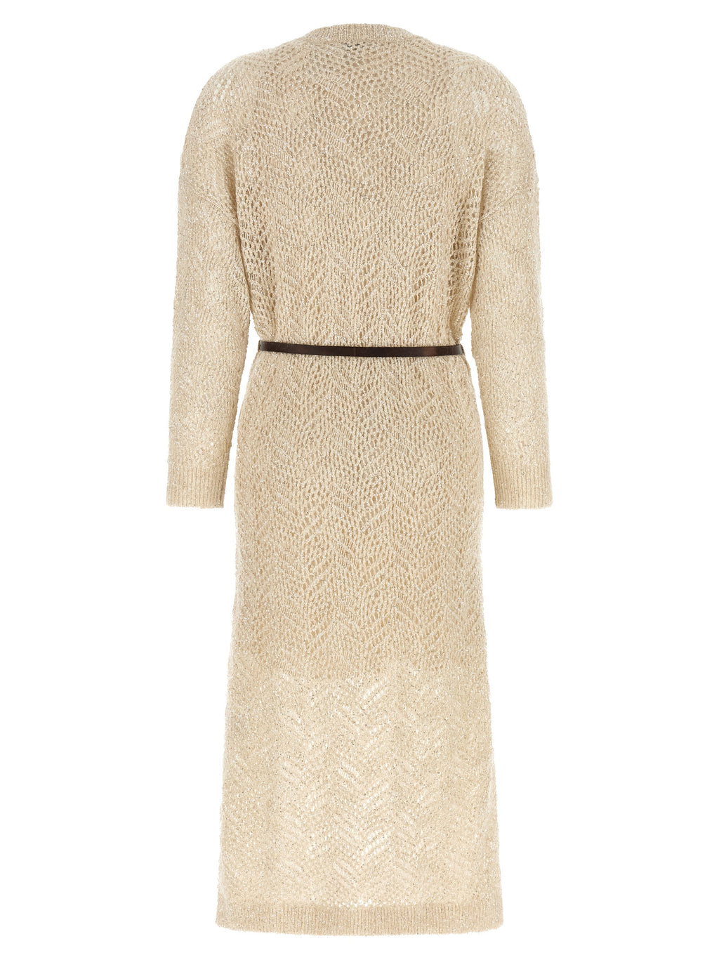 Brunello Cucinelli Beige Polyamide Midi Dress