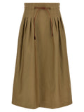 Max Mara Bicolor Cotton Midi Skirt