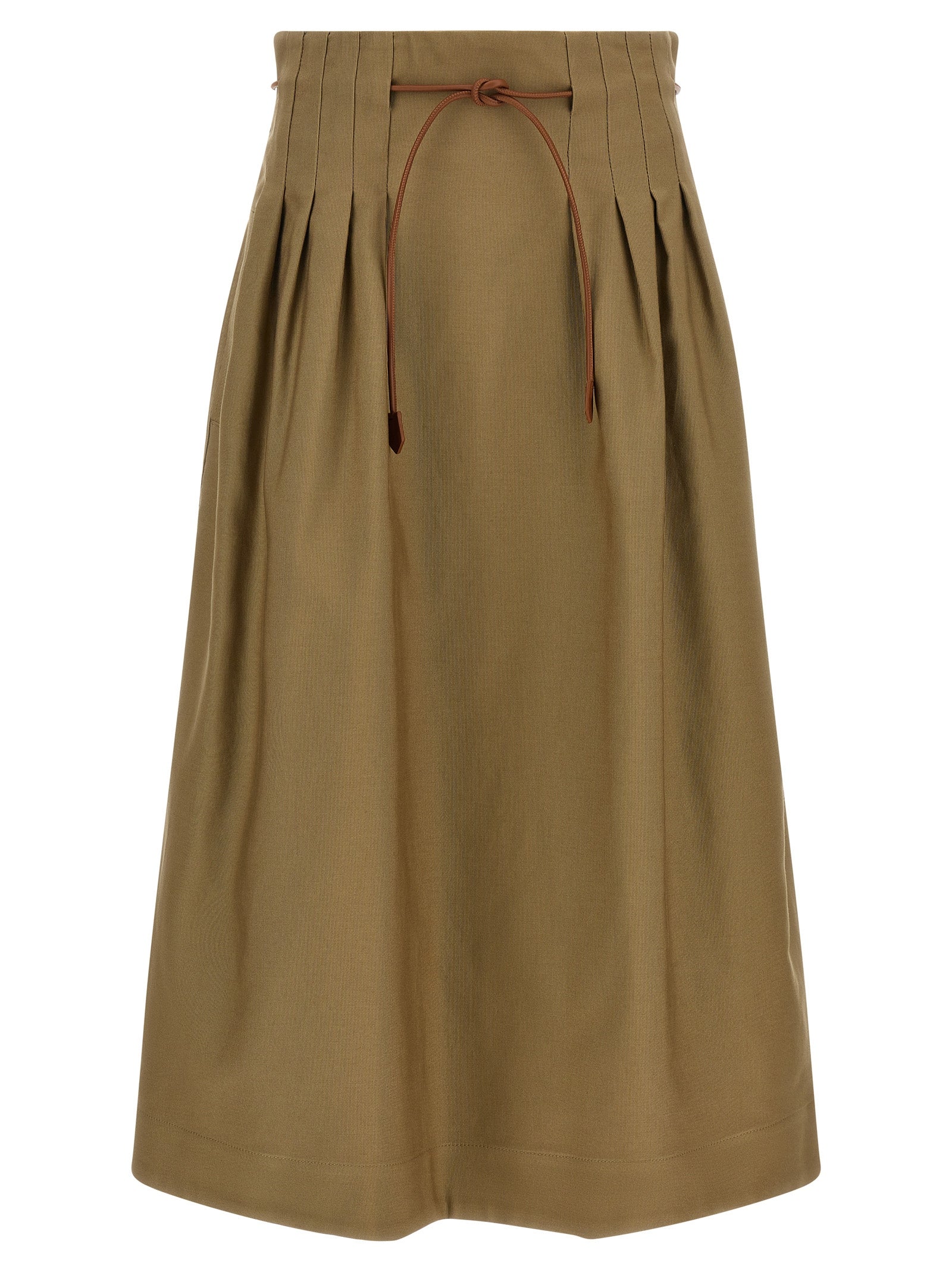 Max Mara Bicolor Cotton Midi Skirt
