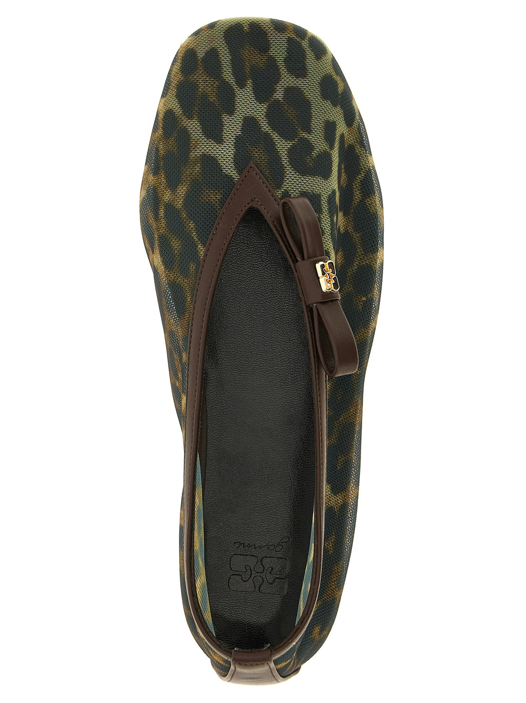 Ganni Brown Nylon Ballet Flats