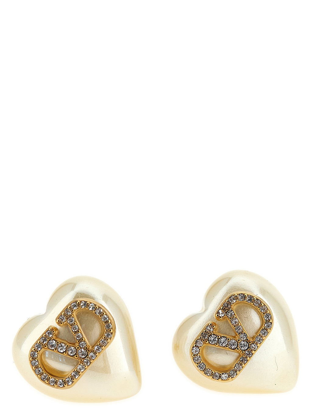 Valentino Garavani VLogo Signature Heart-Shaped Pearl Earrings