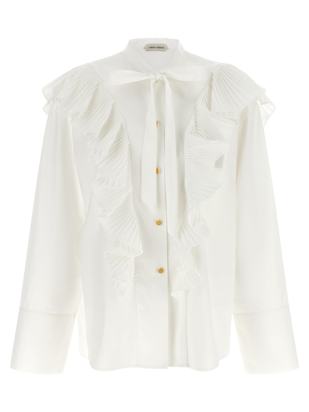 Alberta Ferretti White Cotton Blouse