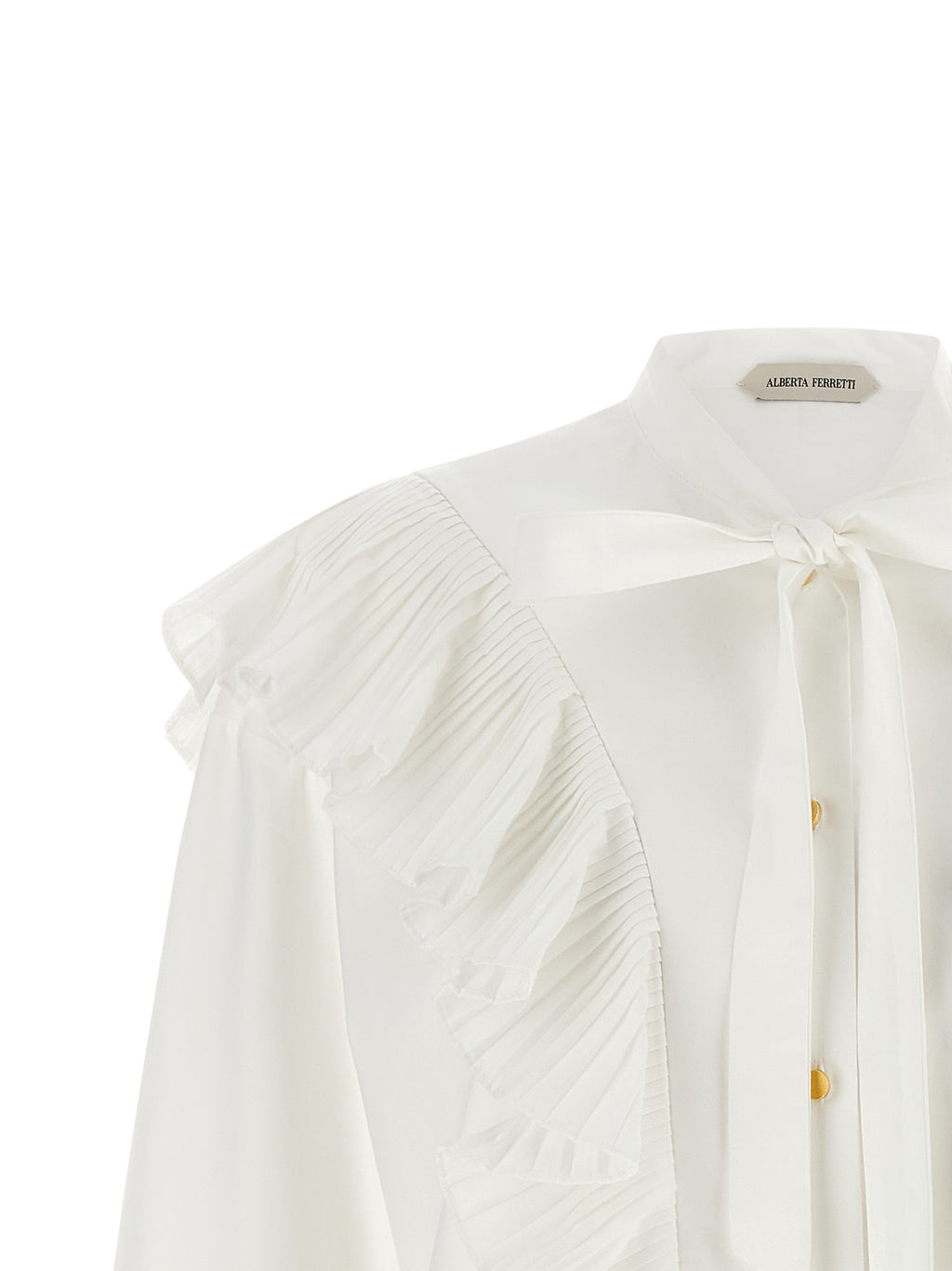 Alberta Ferretti White Cotton Blouse