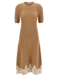 Alberta Ferretti Brown Cashmere Midi Dress