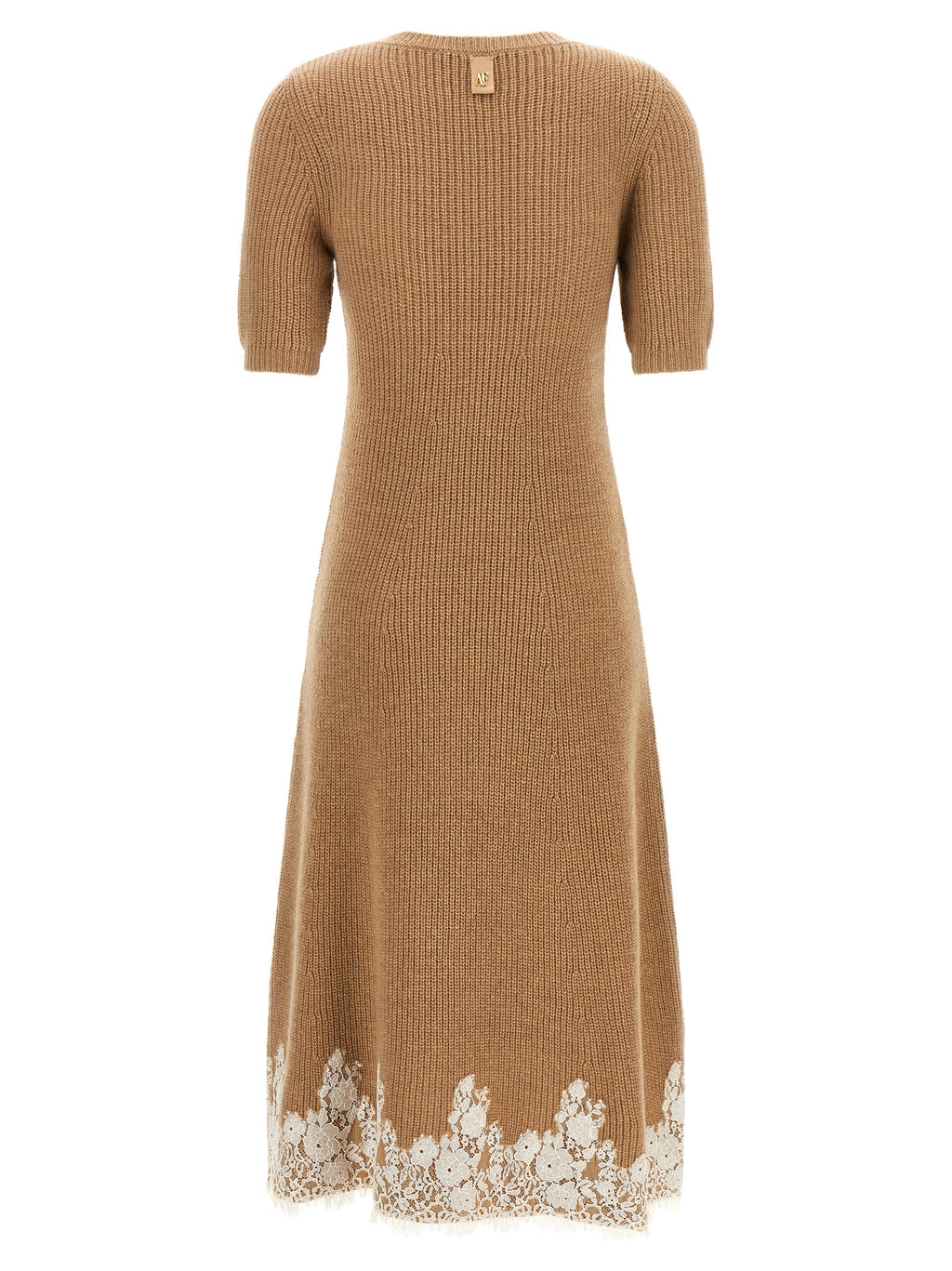 Alberta Ferretti Brown Cashmere Midi Dress