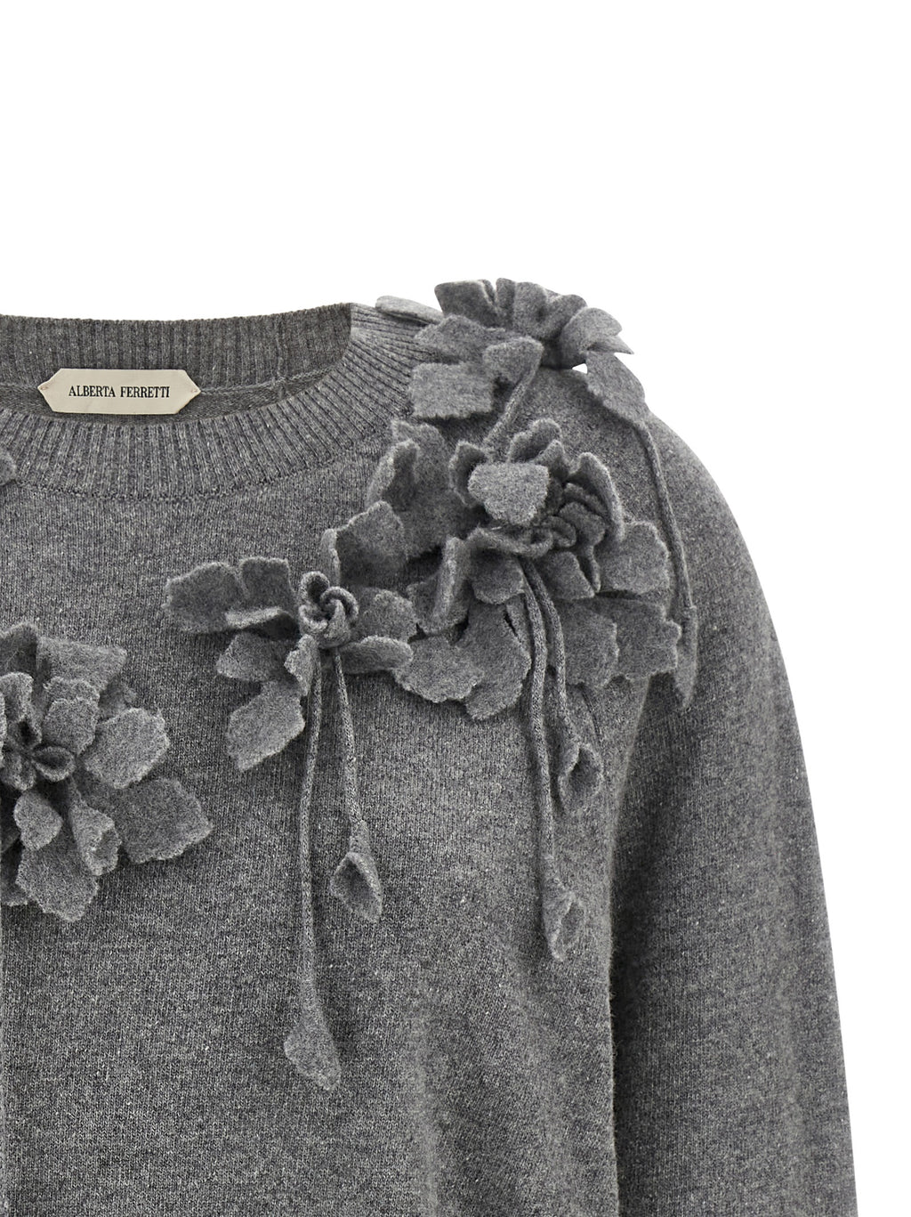Alberta Ferretti Gray Virgin Wool Cardigan