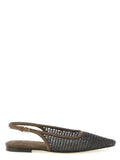Brunello Cucinelli Monile-Embroidered Slingback Flats
