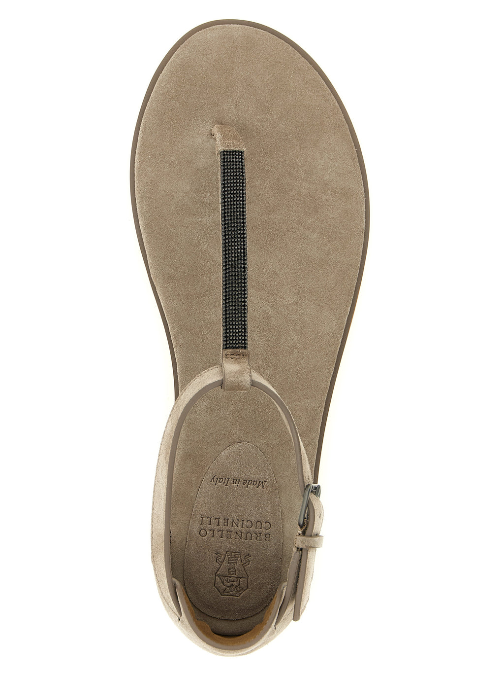 Brunello Cucinelli Beige Calfskin Flat Sandals