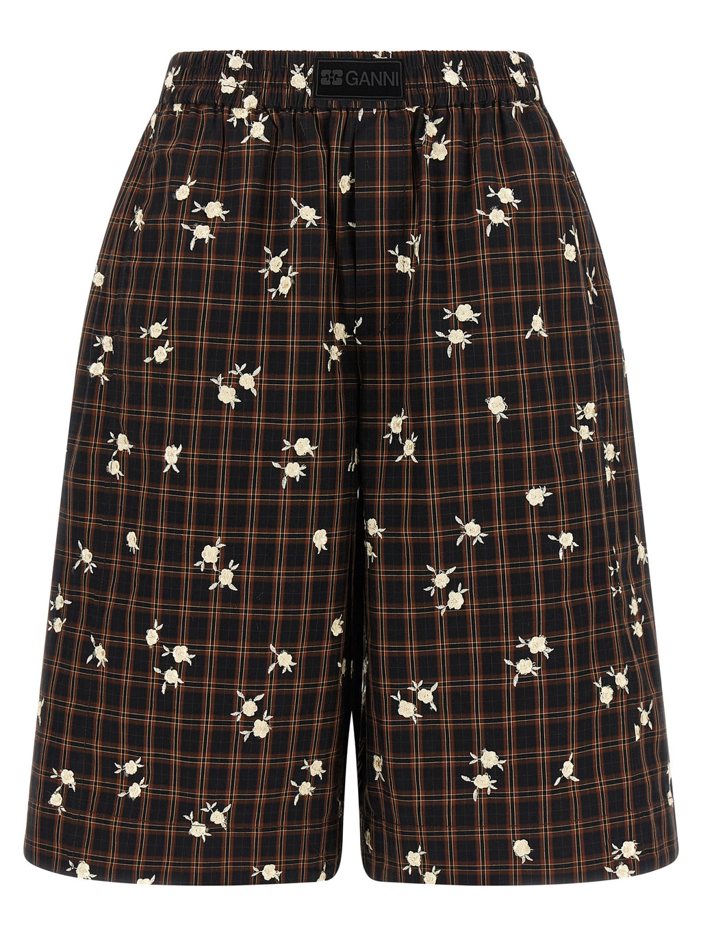 Ganni Brown Organic Cotton Bermuda Shorts
