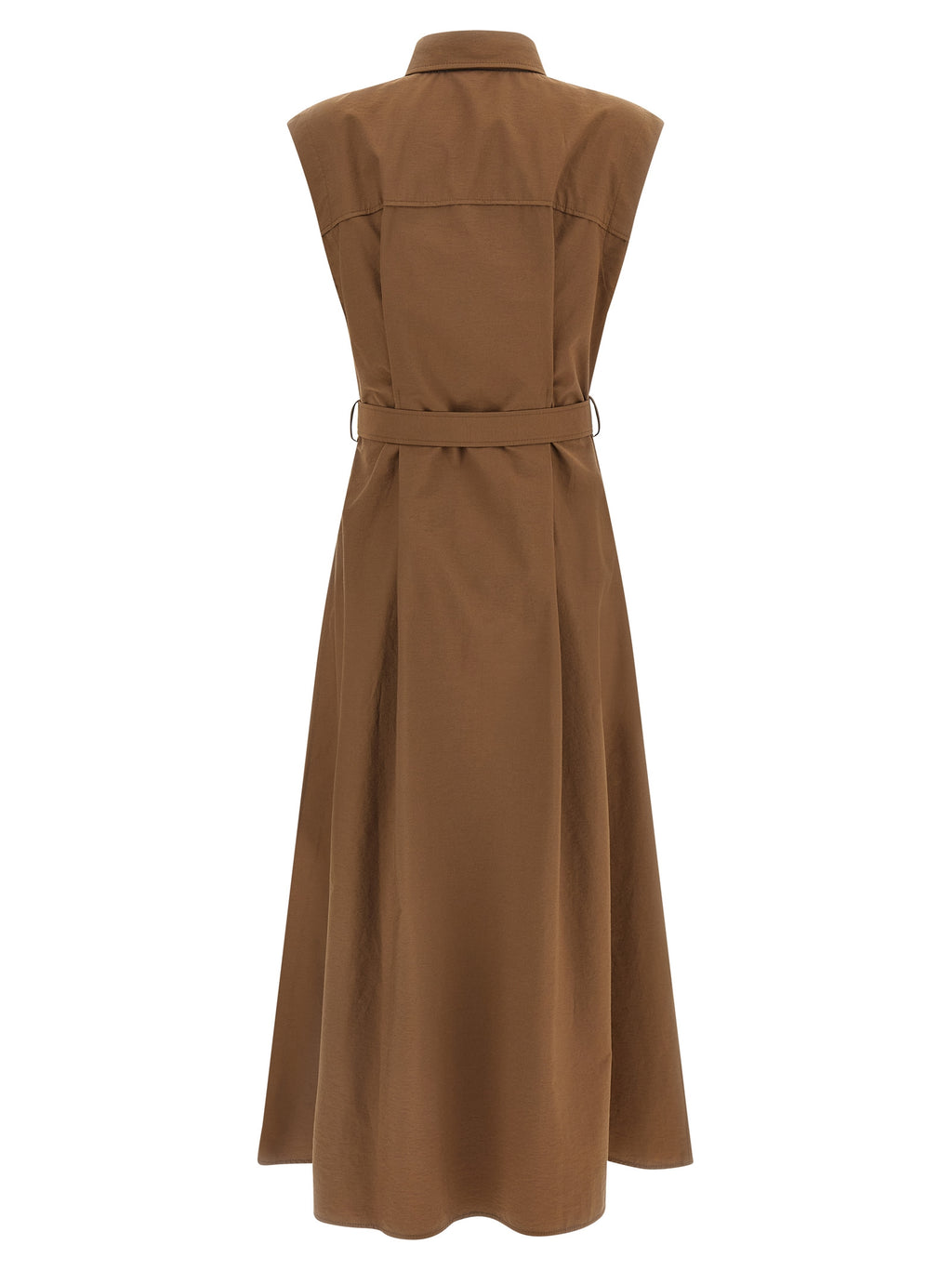 Brunello Cucinelli Brown Cotton Midi Dress