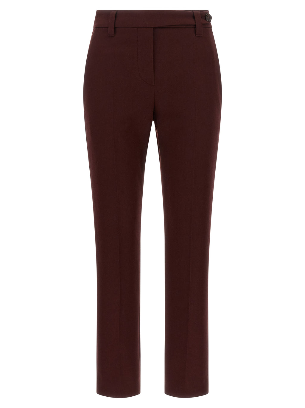Brunello Cucinelli Bordeaux Cotton Casual Pants