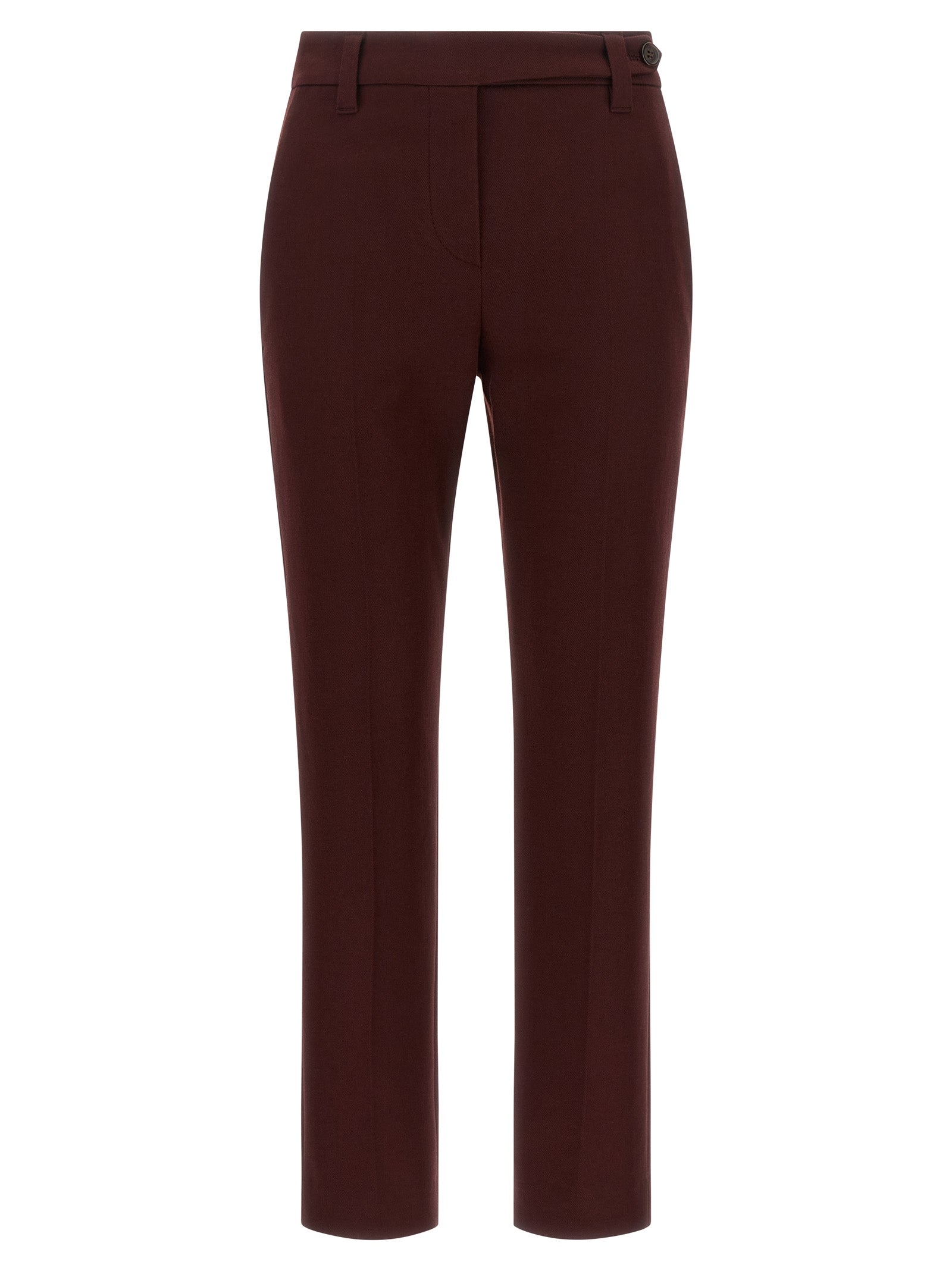 Brunello Cucinelli Bordeaux Cotton Casual Pants