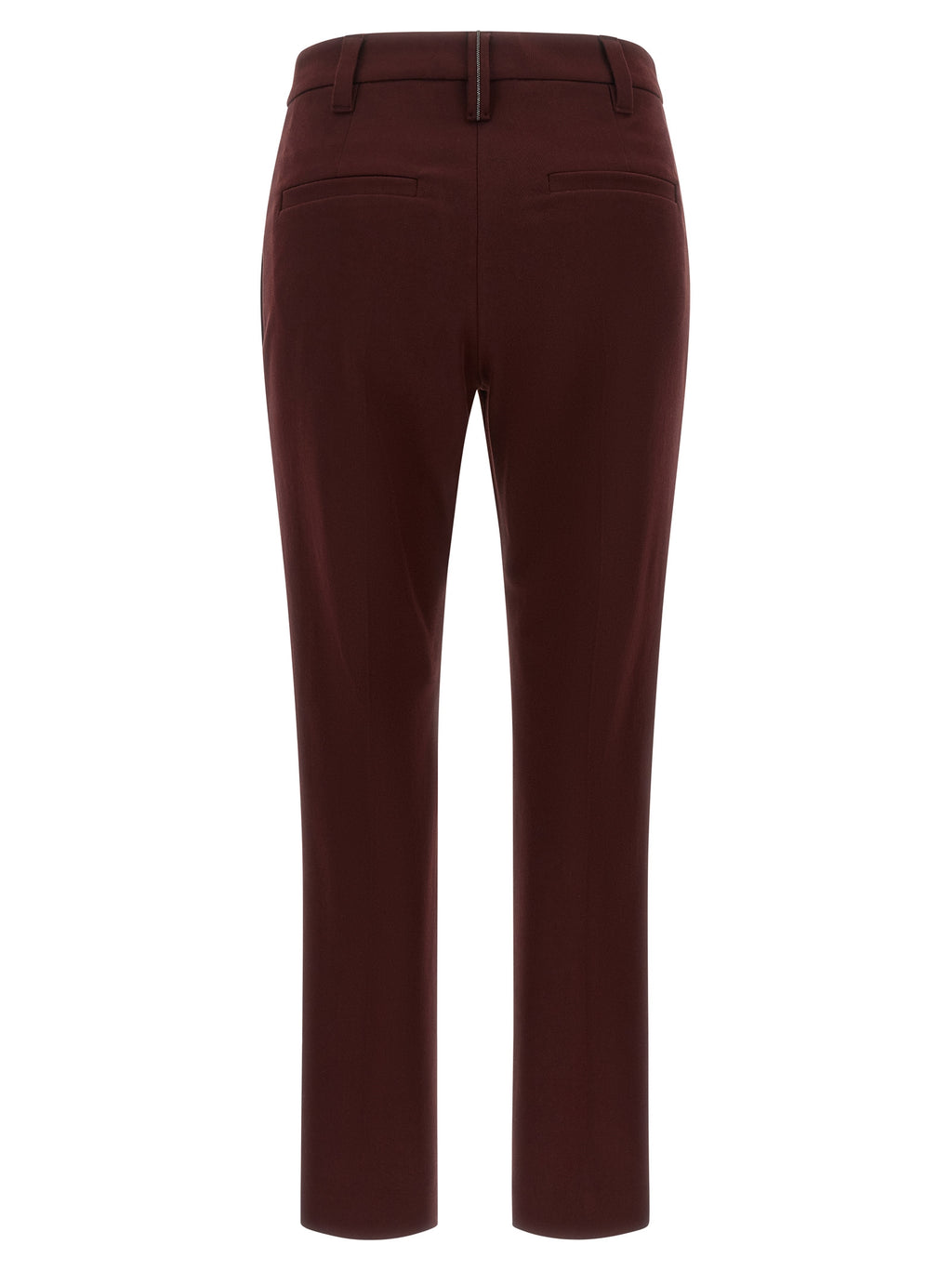 Brunello Cucinelli Bordeaux Cotton Casual Pants