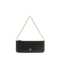 PINKO Black Calf Leather Bos Taurus Shoulder Bag