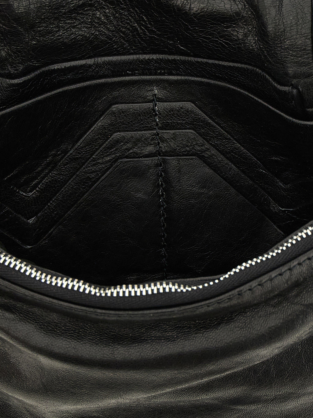 Rick Owens Black Lamb Leather Clutch Bag