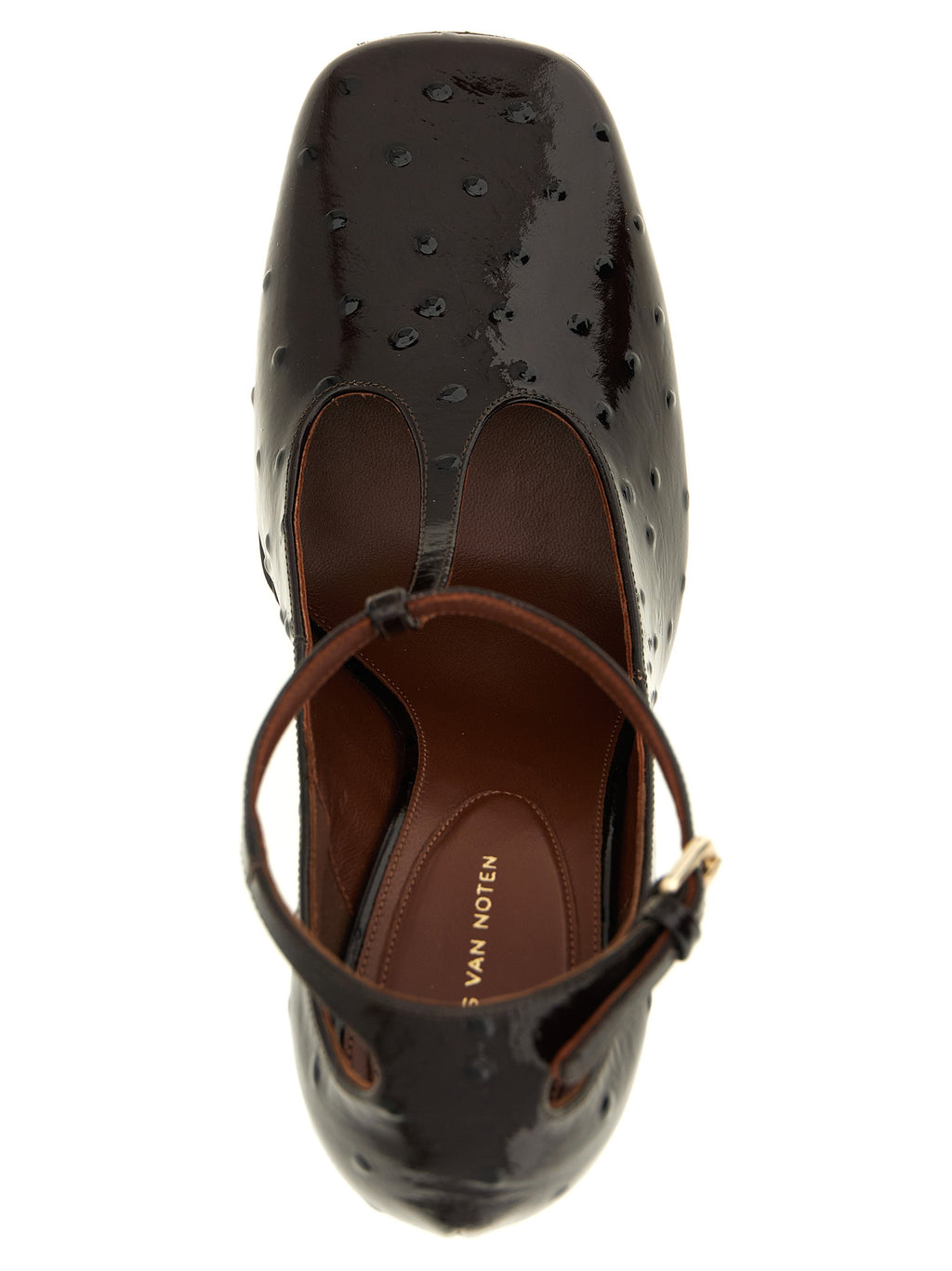 Dries Van Noten Bordeaux Calfskin Wedge Sandals