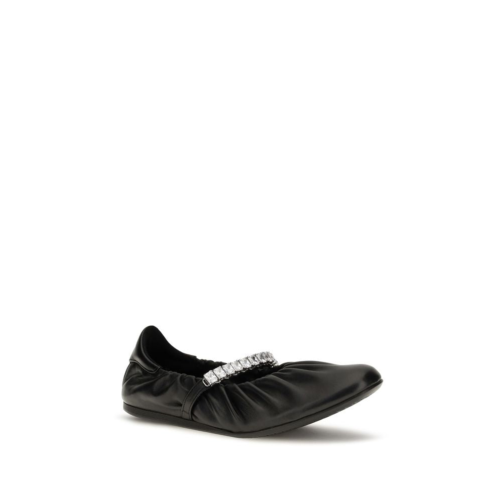 Jimmy Choo Jade Crystal-Embellished Ballet Flats