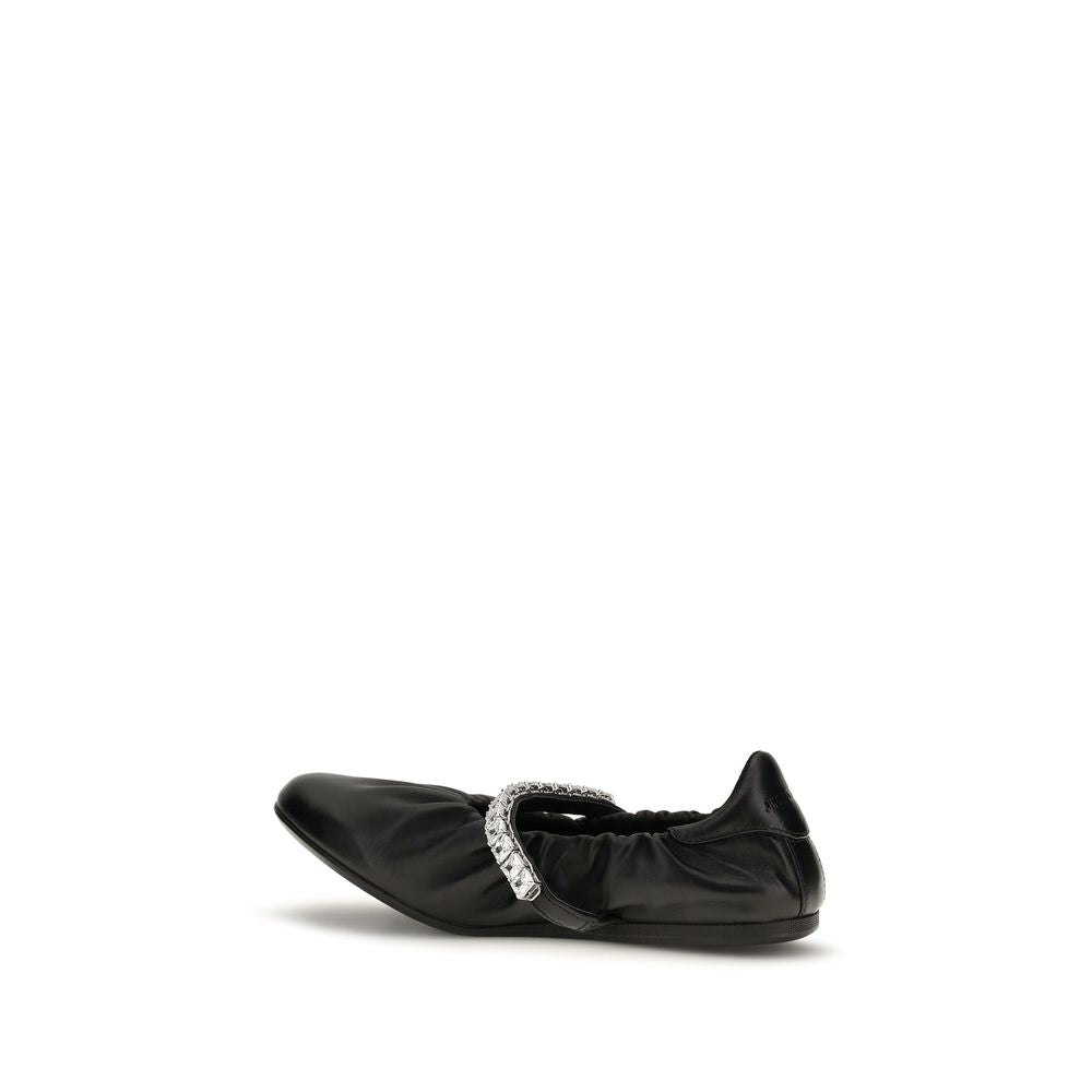 Jimmy Choo Jade Crystal-Embellished Ballet Flats